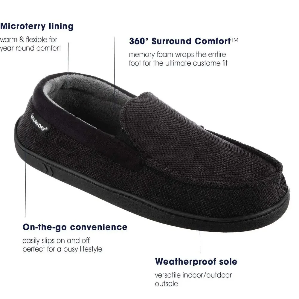 INDOOR/OUTDOOR SLIP-ON DIAMOND CORDUROY MOCCASIN WITH MEMORY FOAM COMFORT